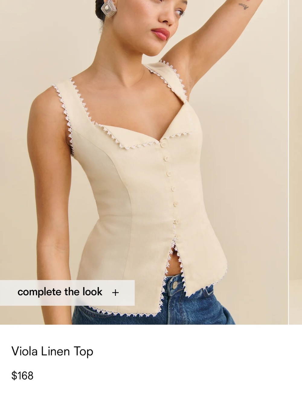 Reformation Viola Linen Top